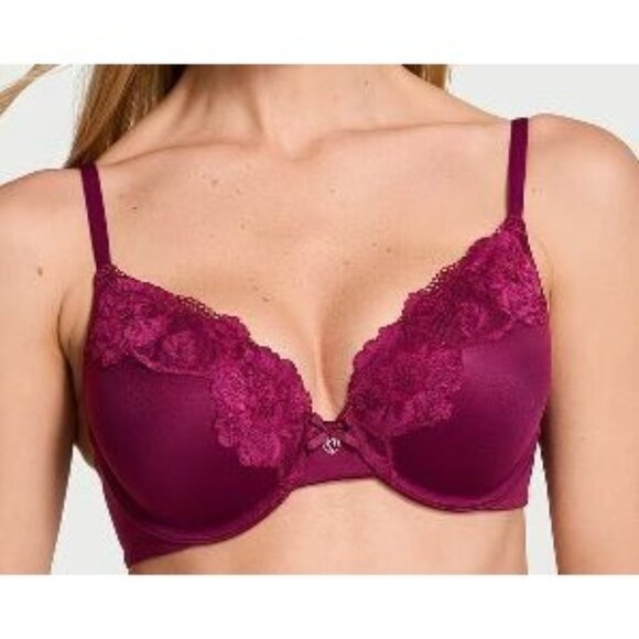 Victoria's Secret Perfect Shape Lace Trim Push Up Bra Women Size 36D NWT - Picture 1 of 16